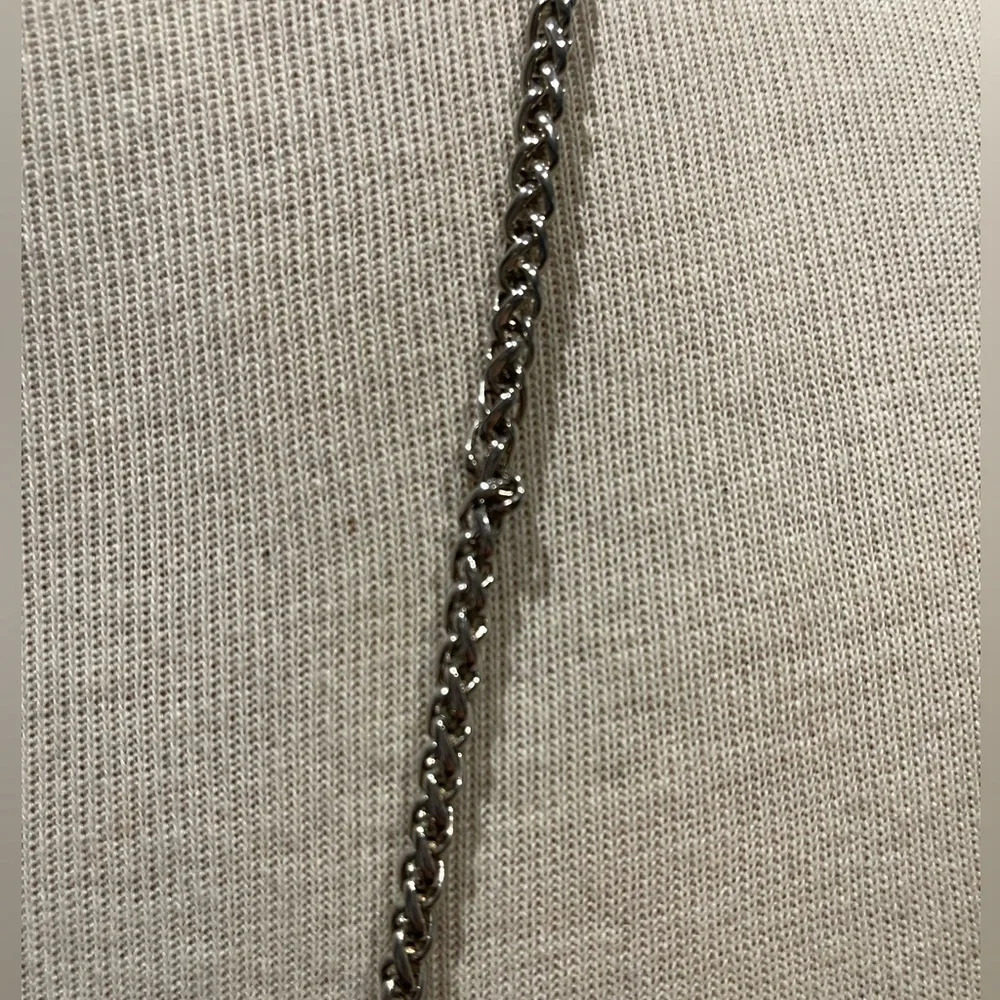 Designer Inspired Renaissance Diamond And Silver Tassel Long Pendant Necklace. - Picture 6 of 7